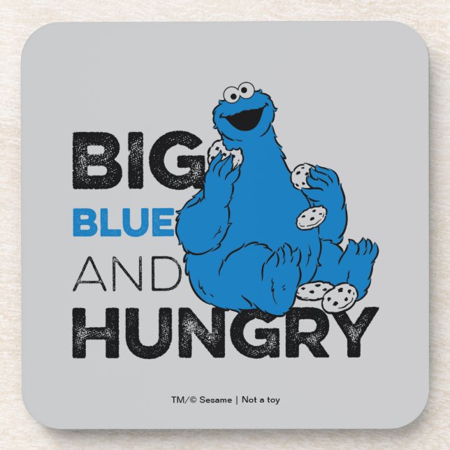 Cookie Monster | Big Blue & Hunger Getränkeuntersetzer (Vorderseite)