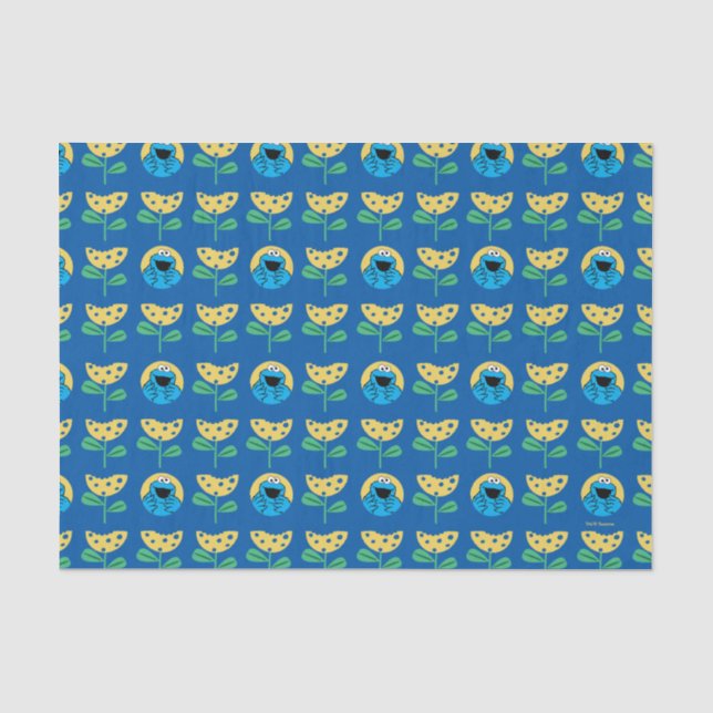 Cookie Monster-Blume-Muster Seidenpapier (Vorderseite)