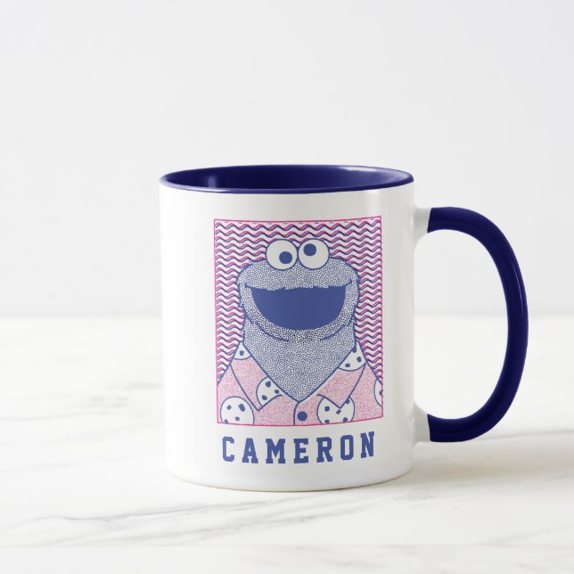 Cookie Monster | Button-Down-Cookie-Shirt Tasse (Rechts)