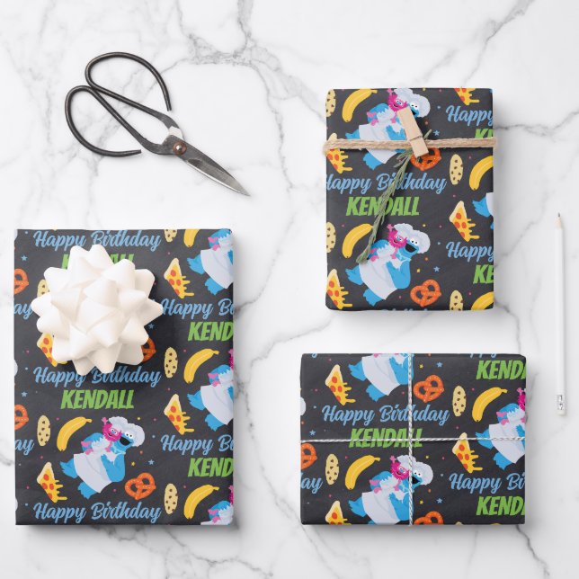 Cookie Monster Chalkboard Food Truck Geschenkpapier Set (Vorderseite)