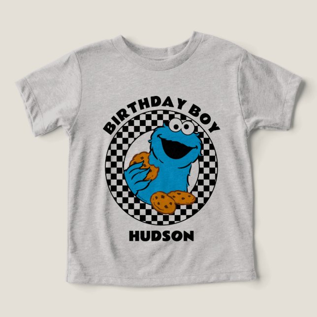 Cookie Monster Checkered Birthday Boy (Design Vorderseite)