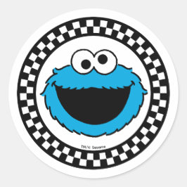 Cookie Monster Checkered Runder Aufkleber
