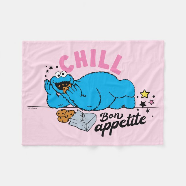Cookie Monster | Chill Bon Appetit Fleecedecke (Vorderseite (Horizontal))