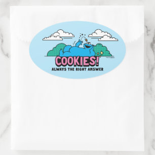 Cookie Monster Cookies immer die richtige Antwor Ovaler Aufkleber