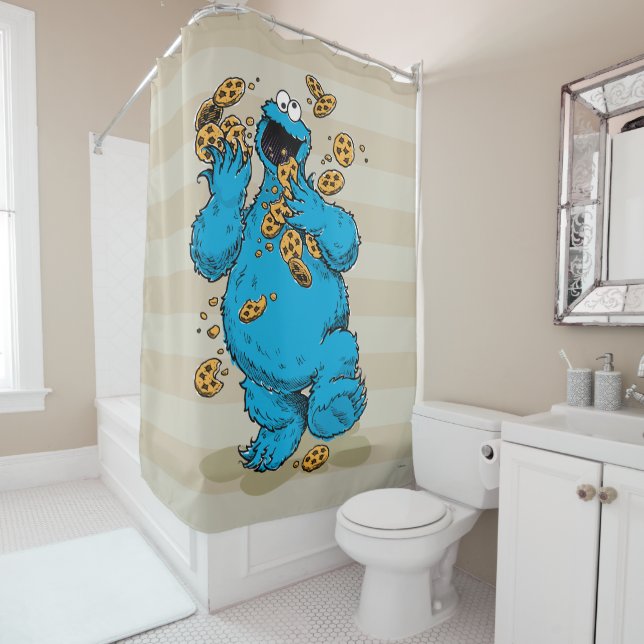 Cookie Monster Crazy Cookies Duschvorhang (Beispiel)