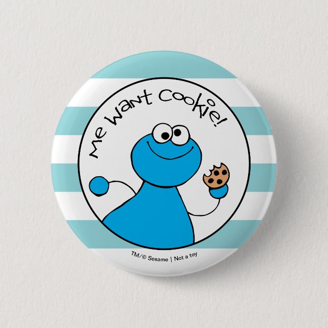 Cookie Monster Doodley Graphic Button (Vorderseite)