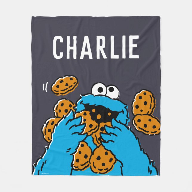 Cookie Monster Eating All the Cookies Fleecedecke (Vorderseite)