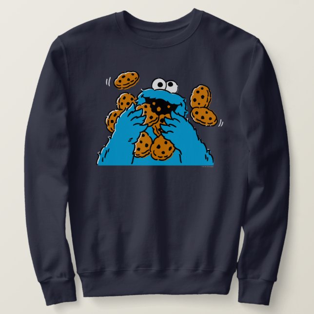 Cookie Monster Eating All the Cookies Sweatshirt (Design vorne)