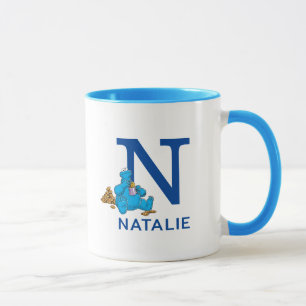 Cookie Monster Eating Cookies Name & Monogramm N Tasse