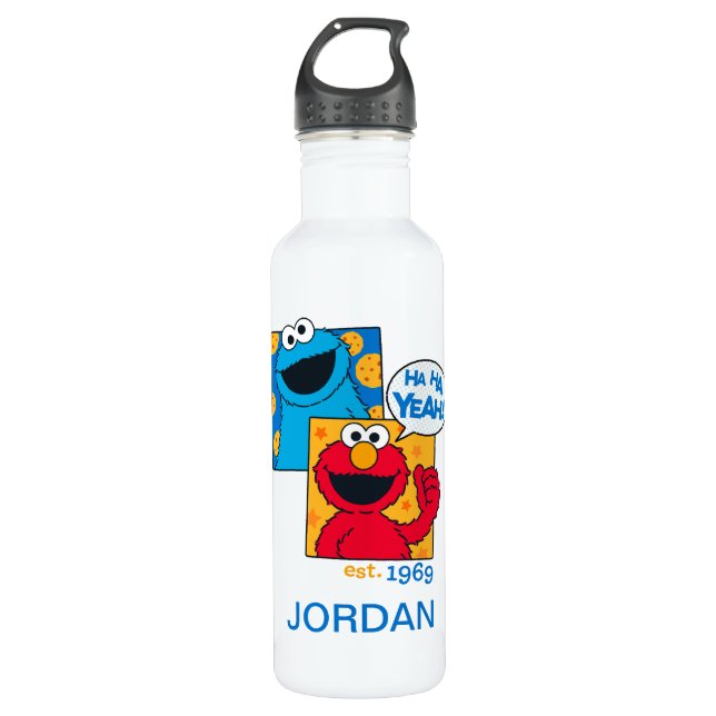 Cookie Monster & Elmo | Ha Ha Yeah Edelstahlflasche (Vorderseite)
