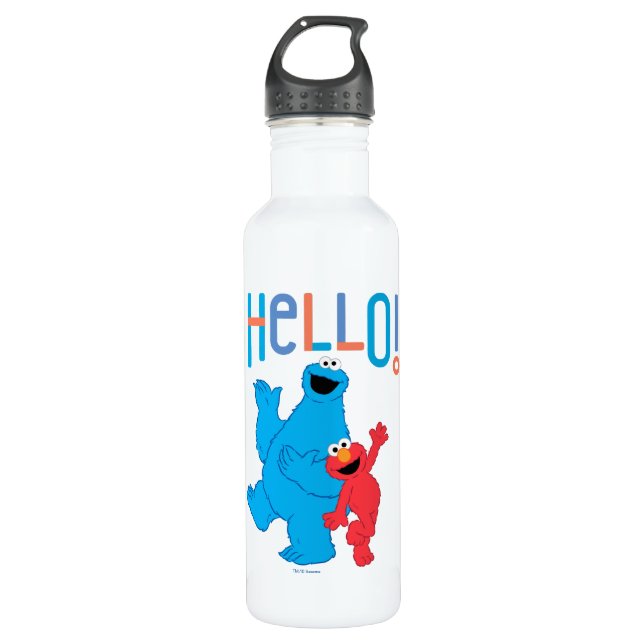 Cookie Monster & Elmo Hallo! Edelstahlflasche (Vorderseite)