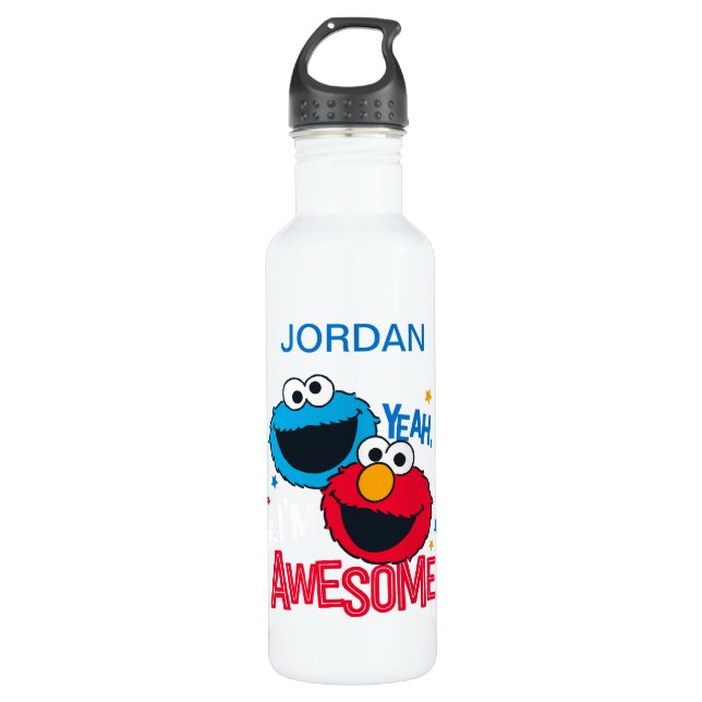 Cookie Monster & Elmo | Ja, ich bin Phantastisch Trinkflasche (Vorderseite)