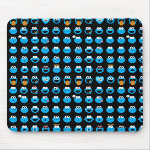Cookie Monster Emoji Pattern Mousepad