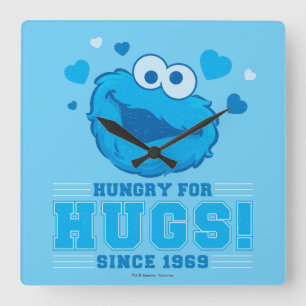 Cookie-Monster erschüttert Quadratische Wanduhr
