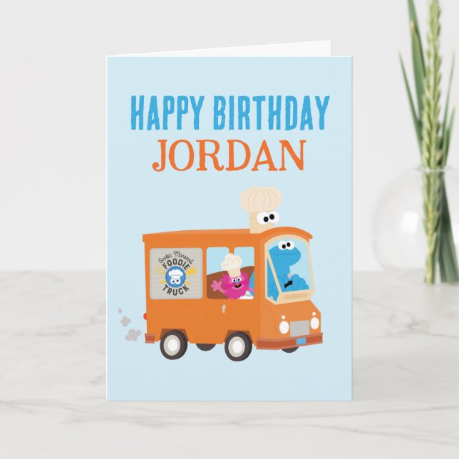 Cookie Monster Food Truck Happy Birthday (Vorderseite)