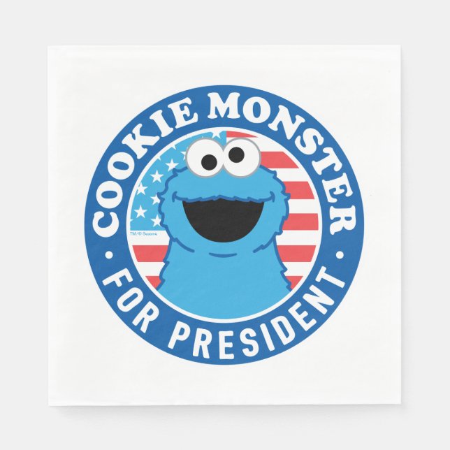 Cookie Monster für den Präsidenten Serviette (Vorderseite)