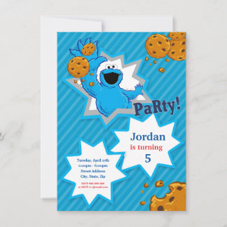 Cookie Monster Geburtstag Einladung