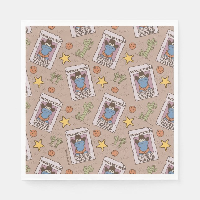 Cookie Monster Gewollt Muster Serviette (Vorderseite)