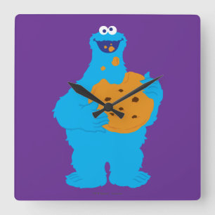 Cookie Monster Graphic Quadratische Wanduhr