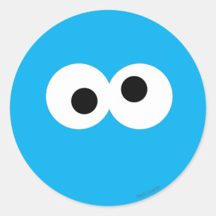 Cookie Monster großes Gesicht Runder Aufkleber