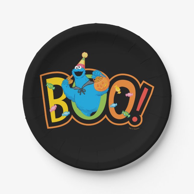 Cookie Monster | Halloween Boo! Pappteller (Vorderseite)