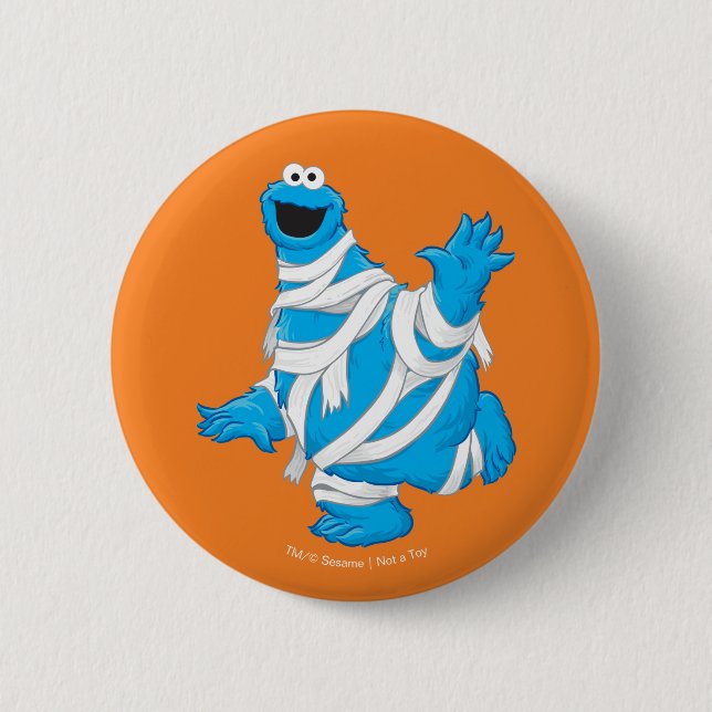 Cookie Monster | Halloween-Mumie Button (Vorderseite)