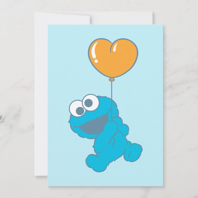 Cookie Monster Heart Balloon Karte (Vorderseite)