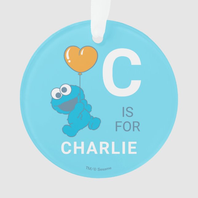 Cookie Monster Heart Balloon Ornament (Vorderseite)