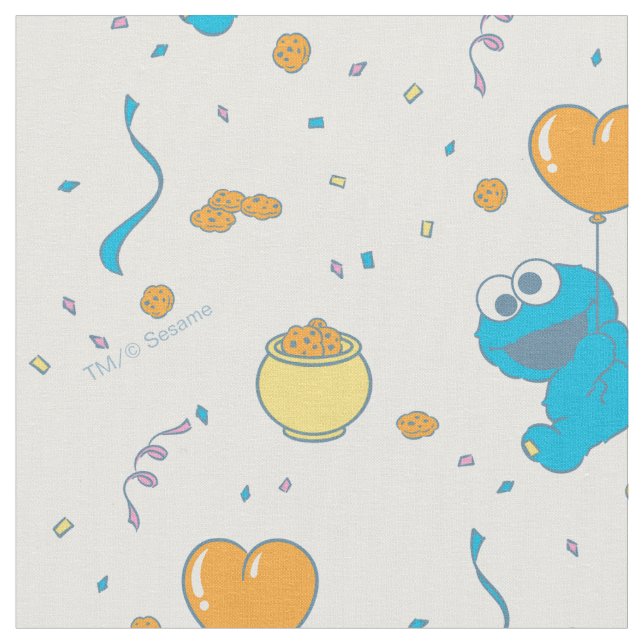 Cookie Monster Heart Balloon Stoff (Nahaufnahme)