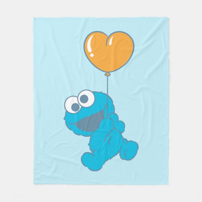 Cookie Monster Herzballon Fleecedecke (Vorderseite)