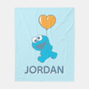 Cookie Monster Herzballon Fleecedecke