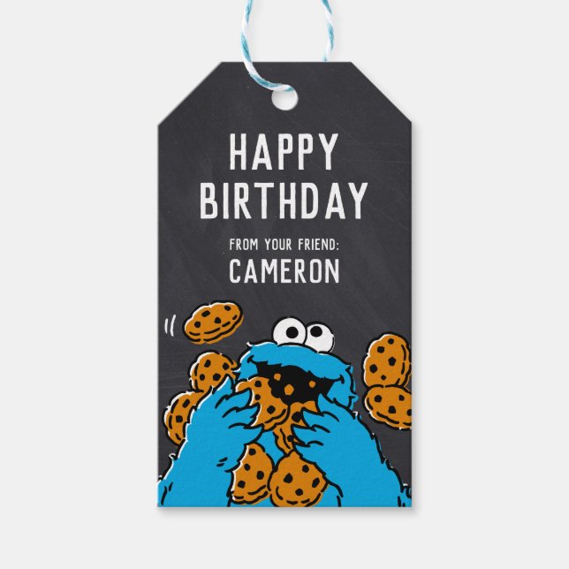Cookie Monster | Herzlichen Glückwunsch zum Geburt Geschenkanhänger (Vorderseite)