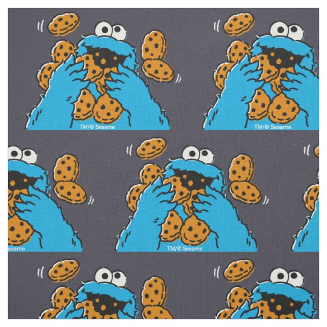 Cookie Monster isst alle Kekse Stoff (Muster)