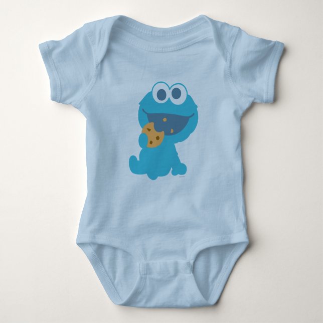 Cookie Monster isst Cookie Baby Strampler (Vorderseite)