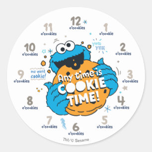 Cookie Monster   Jederzeit ist Cookie-Zeit Runder Aufkleber