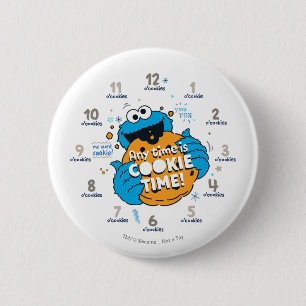 Cookie Monster   Jederzeit ist Kekszeit Button
