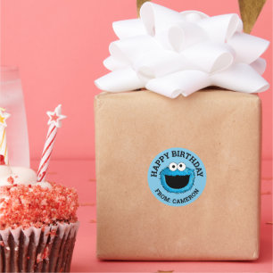 Cookie Monster   Joyeuse étiquette cadeau d'annive