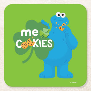 Cookie Monster   Kleeblatt Liebe Rechteckiger Pappuntersetzer