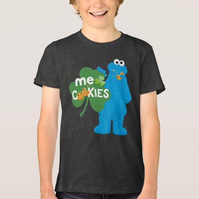 Cookie Monster | Kleeblatt Liebe Tri-Blend Shirt (Vorderseite)
