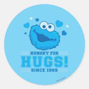 Cookie Monster Knuddeln Runder Aufkleber