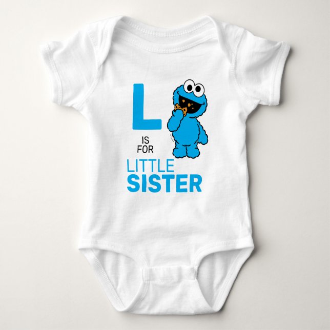 Cookie Monster | L ist für Little Sister Baby Strampler (Vorderseite)
