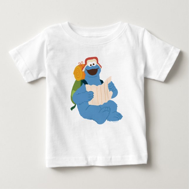 Cookie Monster Lesen einer Karte Baby T-shirt (Vorderseite)