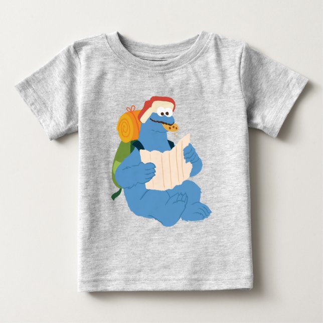 Cookie Monster Lesen einer Karte Baby T-shirt (Vorderseite)