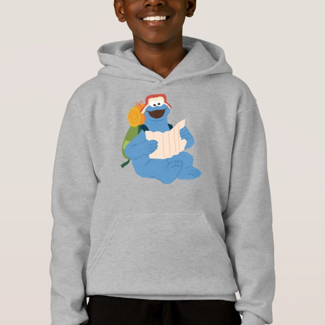 Cookie Monster Lesen einer Karte Hoodie (Vorderseite)
