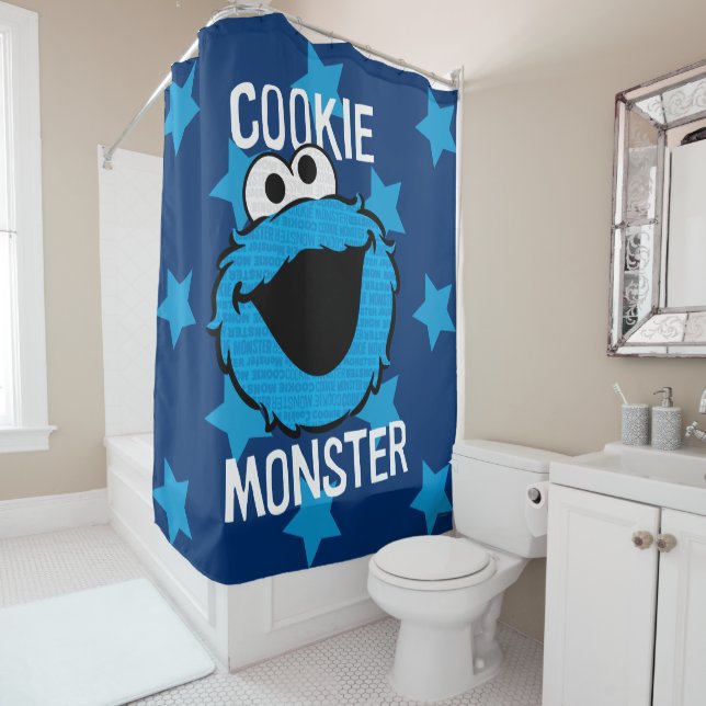 Cookie Monster-Muster Duschvorhang (Beispiel)