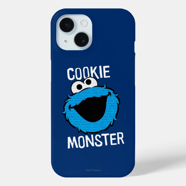 Cookie Monster-Muster iPhone 15 Hülle (Rückseite)