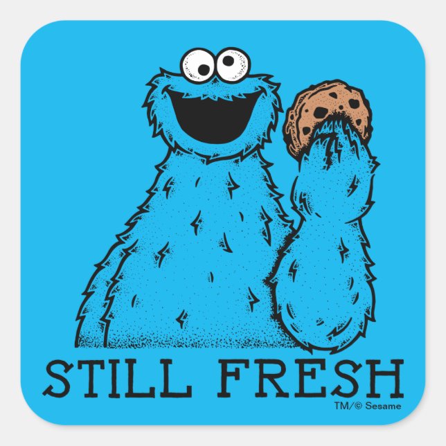 Cookie Monster | Noch frisch Quadratischer Aufkleber (Vorderseite)