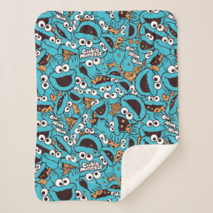 Cookie Monster   Nom Nom Nom Muster Sherpadecke