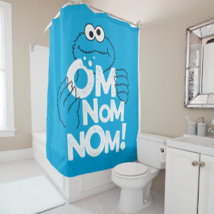 Cookie Monster Om Nom Nom! Duschvorhang