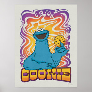 Cookie Monster   Psychedelisch Poster